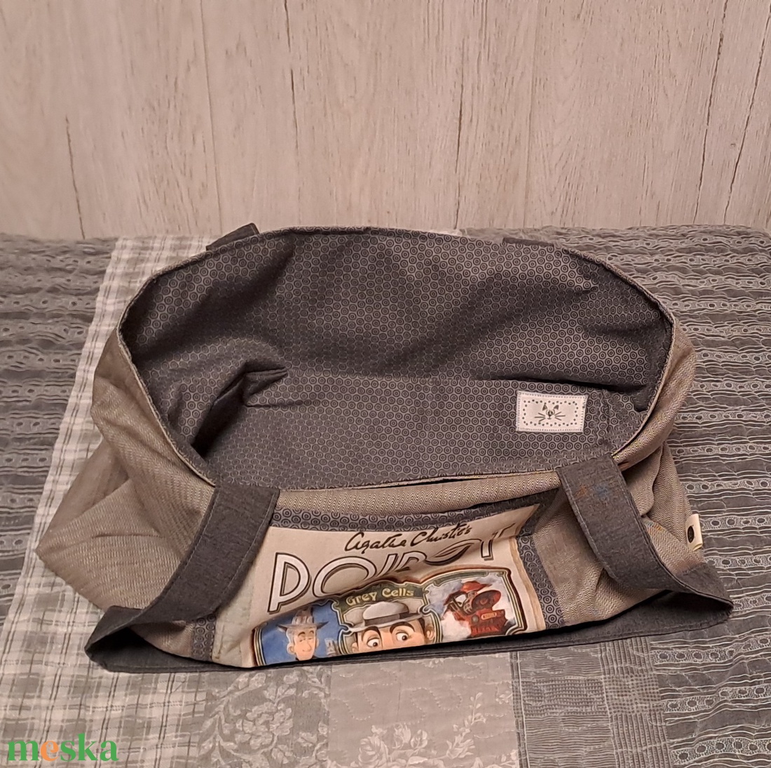 Újra Poirot  :) szatyor, ökotáska, válltáska - táska & tok - bevásárlás & shopper táska - shopper, textiltáska, szatyor - Meska.hu