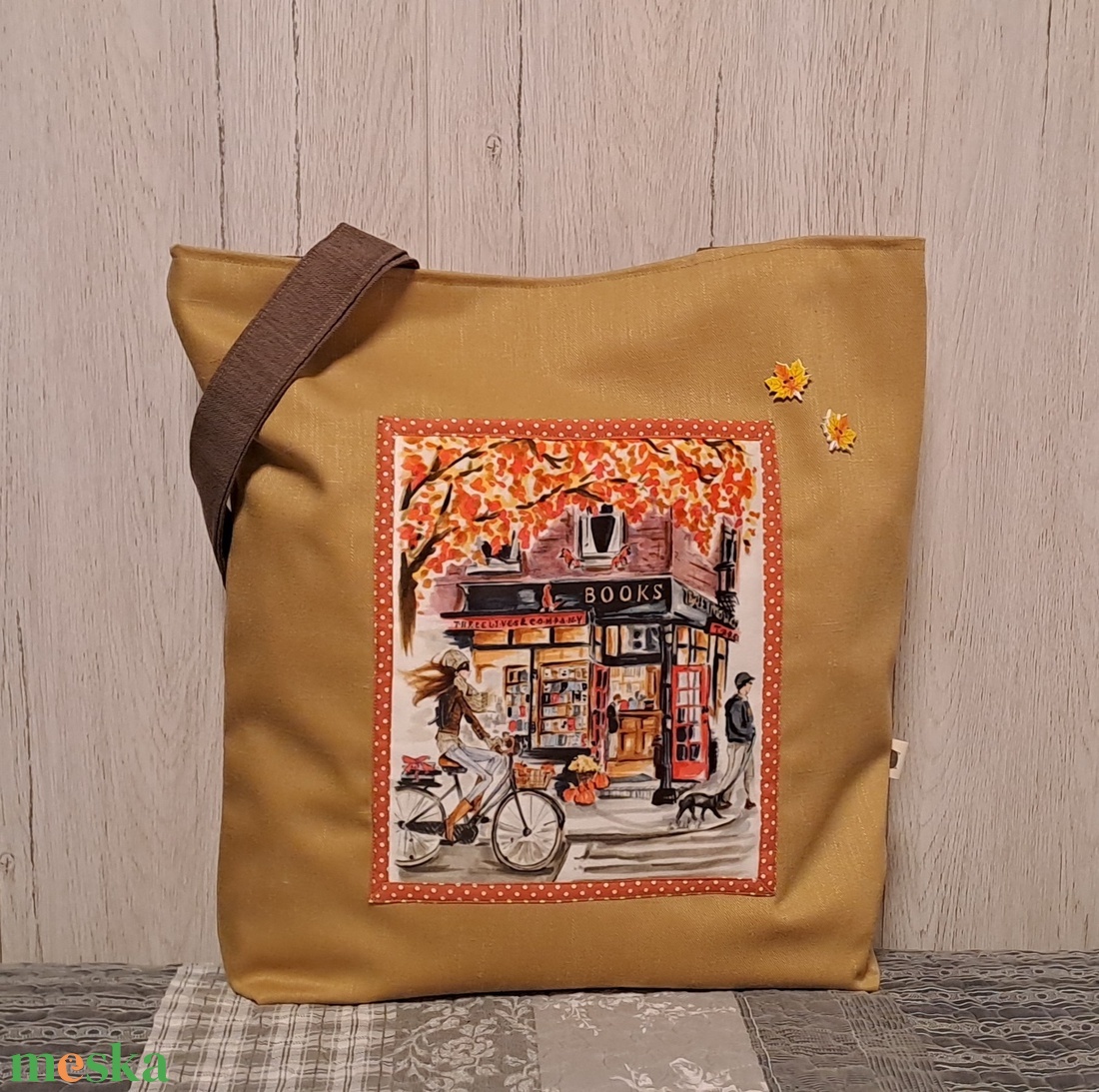 Őszi színek  :) szatyor, ökotáska, válltáska - táska & tok - bevásárlás & shopper táska - shopper, textiltáska, szatyor - Meska.hu