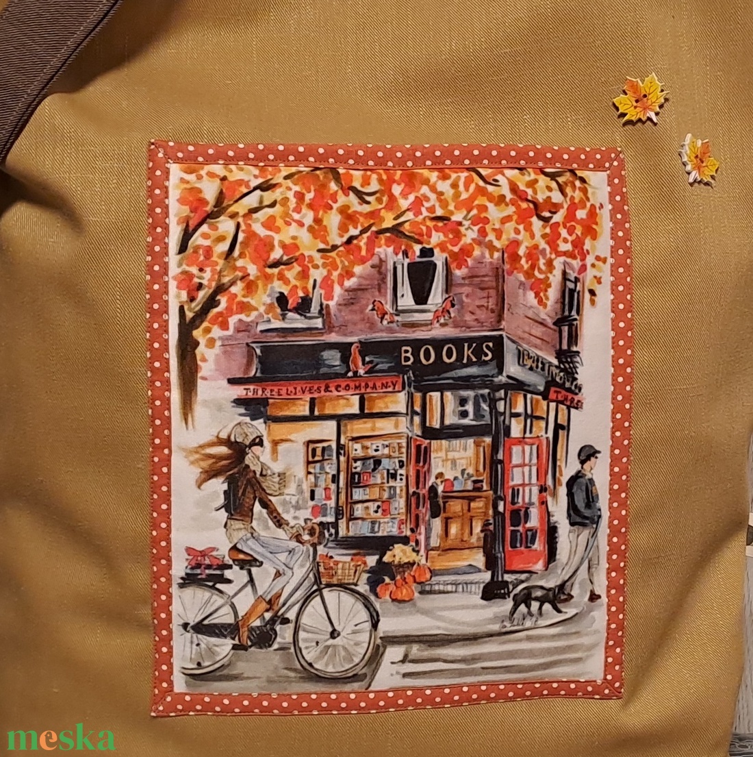 Őszi színek  :) szatyor, ökotáska, válltáska - táska & tok - bevásárlás & shopper táska - shopper, textiltáska, szatyor - Meska.hu