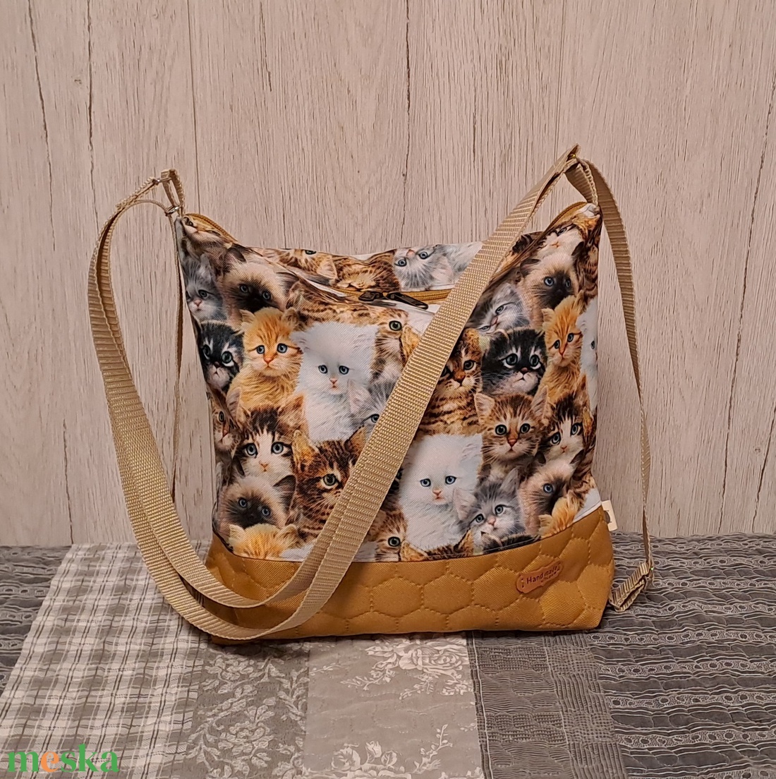 Csupa cica :) variálható válltáska/hátizsák - táska & tok - variálható táska - Meska.hu