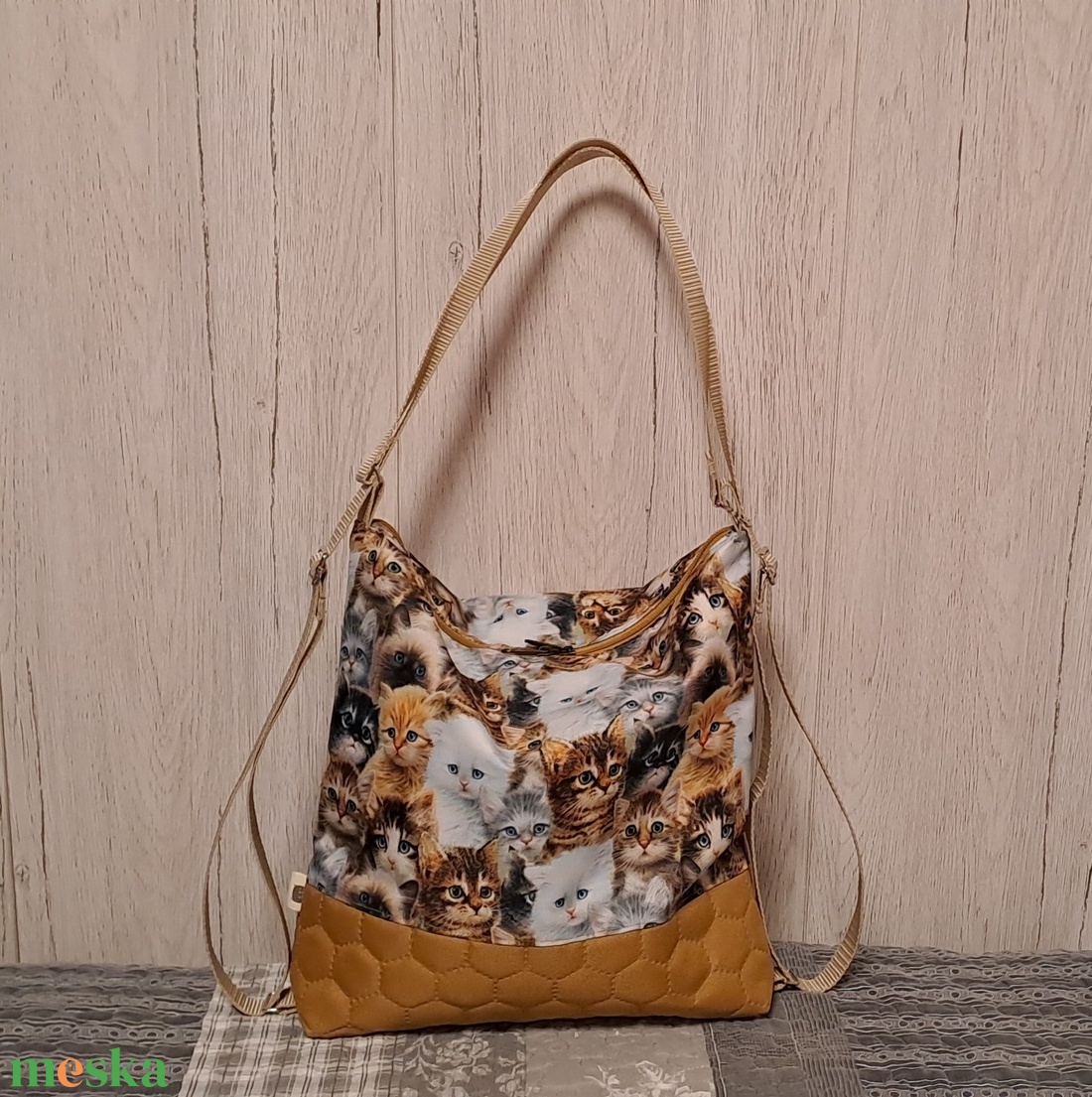 Csupa cica :) variálható válltáska/hátizsák - táska & tok - variálható táska - Meska.hu