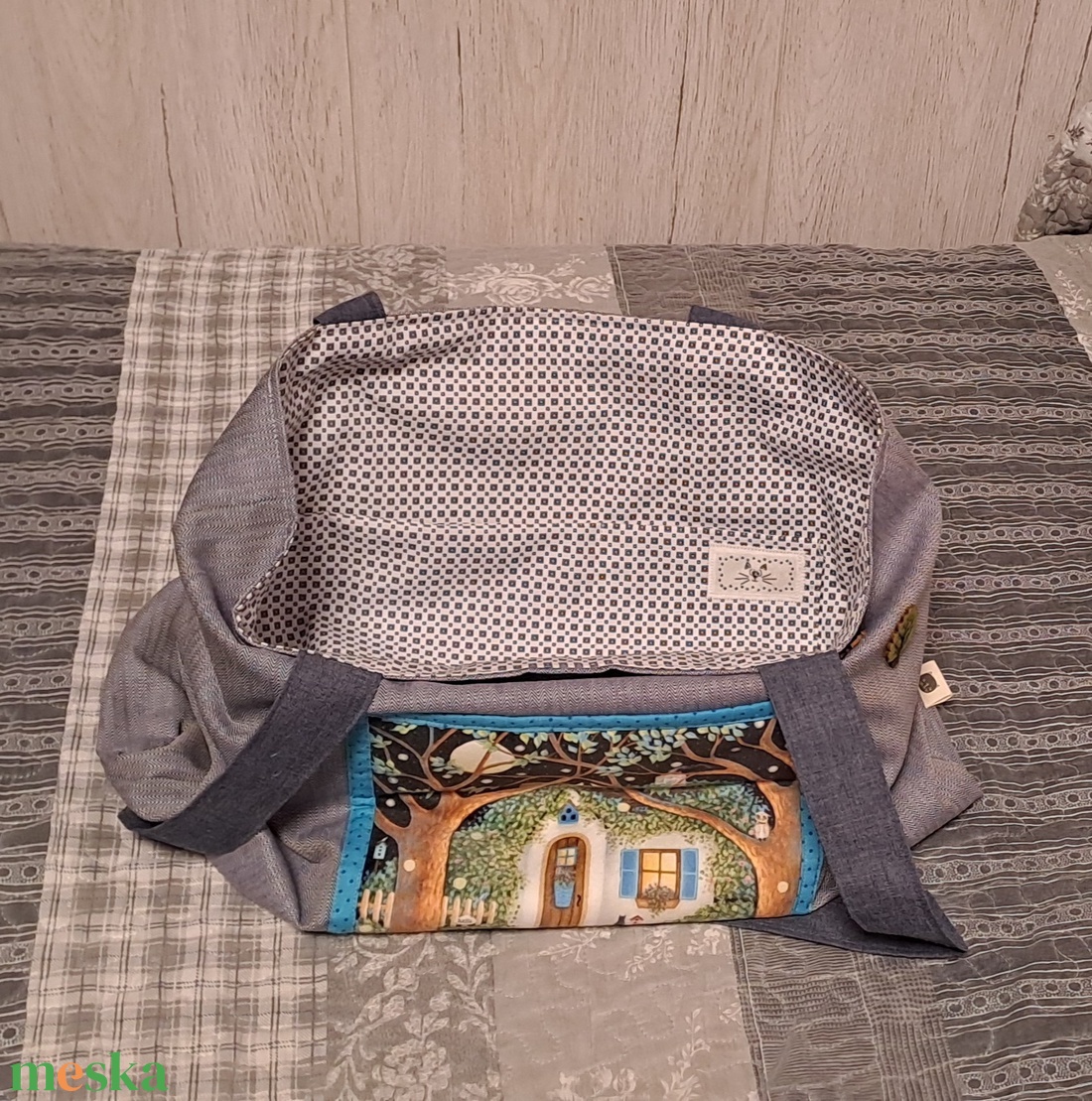 Éjszakai kert :) szatyor, ökotáska, válltáska - táska & tok - bevásárlás & shopper táska - shopper, textiltáska, szatyor - Meska.hu