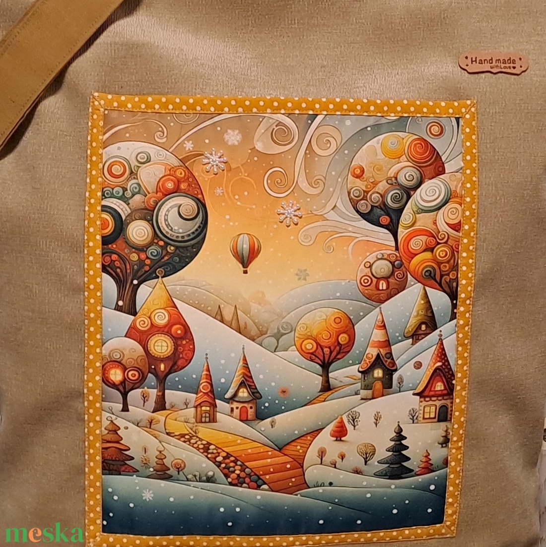 Narancsos tél  :) szatyor, ökotáska, válltáska - táska & tok - bevásárlás & shopper táska - shopper, textiltáska, szatyor - Meska.hu