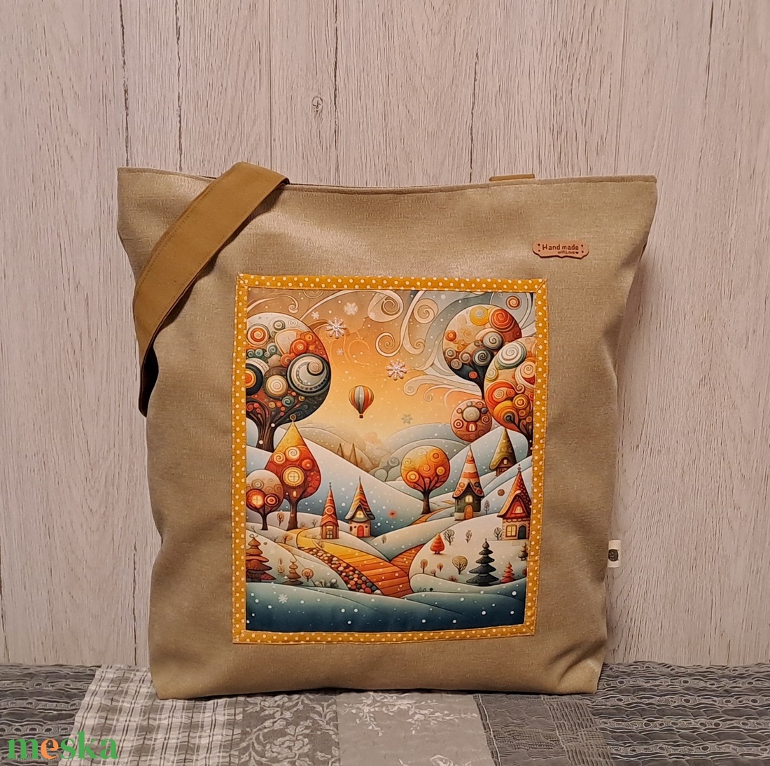 Narancsos tél  :) szatyor, ökotáska, válltáska - táska & tok - bevásárlás & shopper táska - shopper, textiltáska, szatyor - Meska.hu