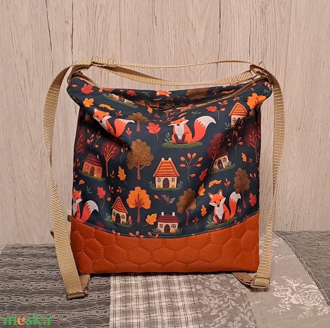 Őszi motívumok :) variálható válltáska/hátizsák/crossbody táska - táska & tok - variálható táska - Meska.hu