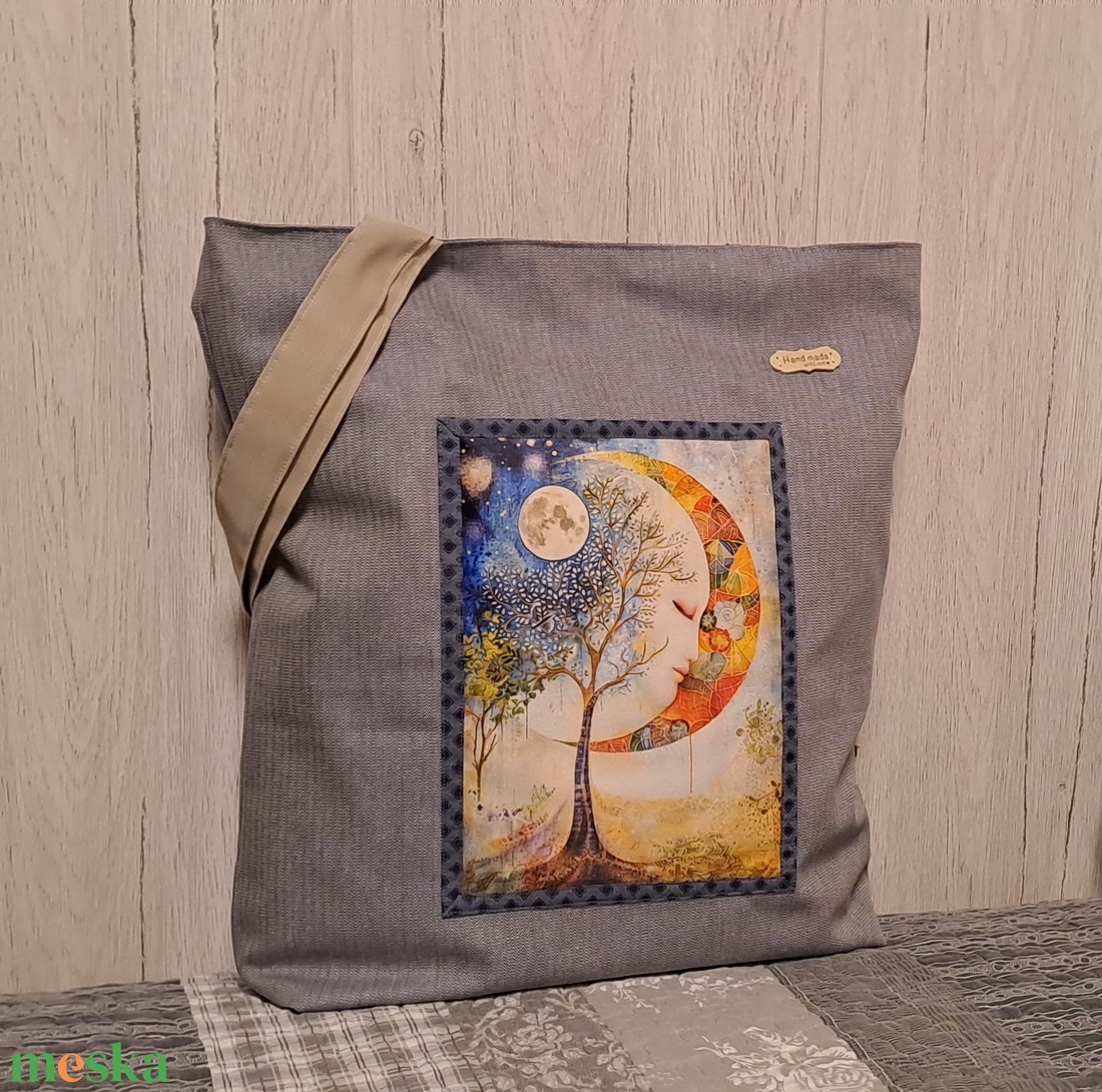 A hold arca  :) szatyor, ökotáska, válltáska - táska & tok - bevásárlás & shopper táska - shopper, textiltáska, szatyor - Meska.hu