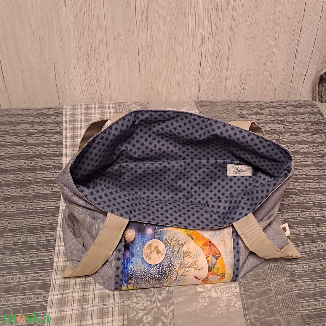 A hold arca  :) szatyor, ökotáska, válltáska - táska & tok - bevásárlás & shopper táska - shopper, textiltáska, szatyor - Meska.hu