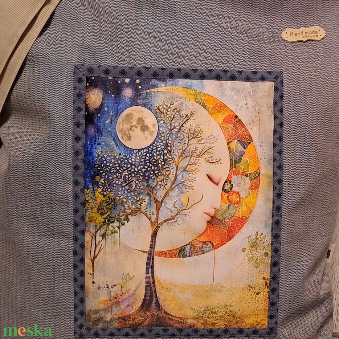 A hold arca  :) szatyor, ökotáska, válltáska - táska & tok - bevásárlás & shopper táska - shopper, textiltáska, szatyor - Meska.hu