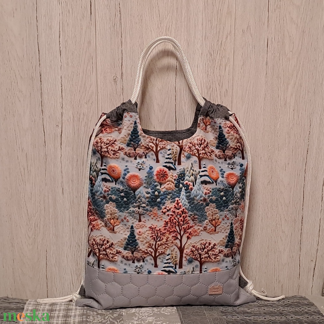 Hímzett hatás :) - hátiszatyor, tornazsák, gymbag - táska & tok - hátizsák - tornazsák, gymbag - Meska.hu