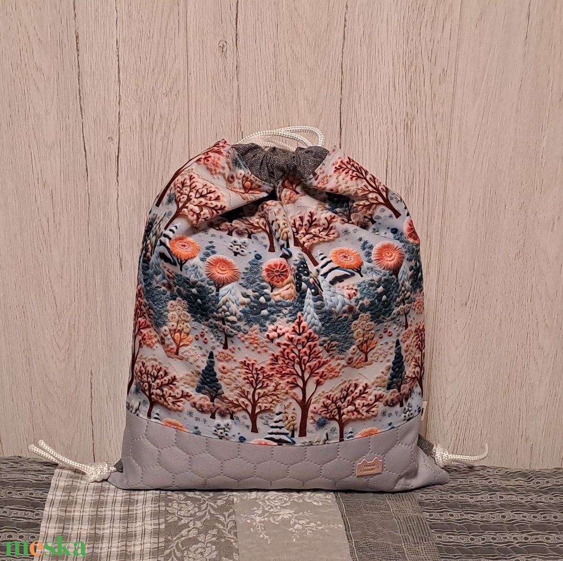 Hímzett hatás :) - hátiszatyor, tornazsák, gymbag - táska & tok - hátizsák - tornazsák, gymbag - Meska.hu