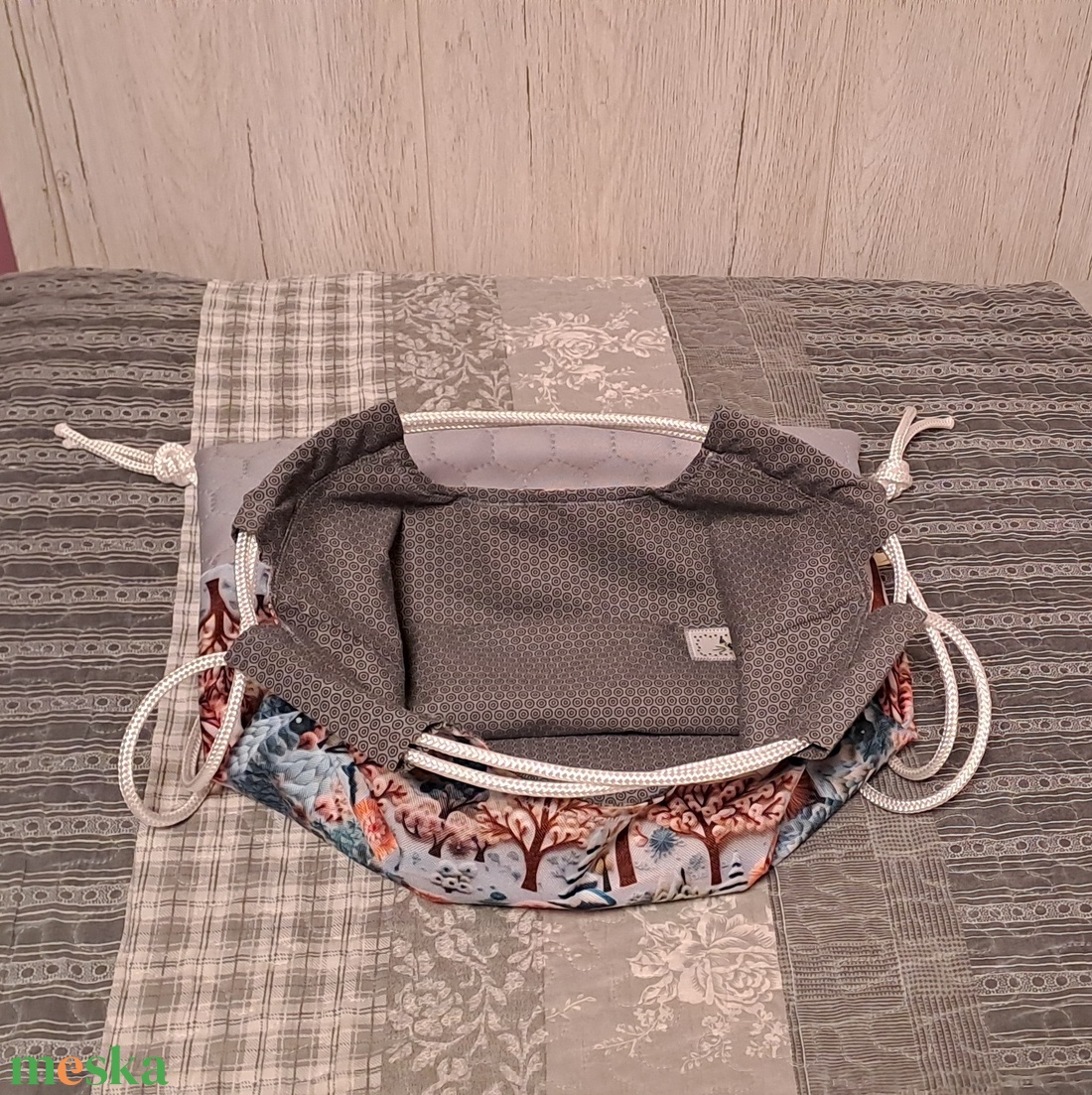 Hímzett hatás :) - hátiszatyor, tornazsák, gymbag - táska & tok - hátizsák - tornazsák, gymbag - Meska.hu