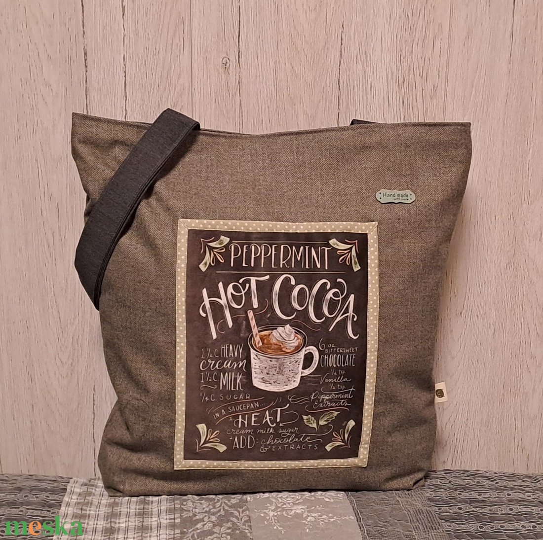 Habos kakaó  :) szatyor, ökotáska, válltáska - táska & tok - bevásárlás & shopper táska - shopper, textiltáska, szatyor - Meska.hu
