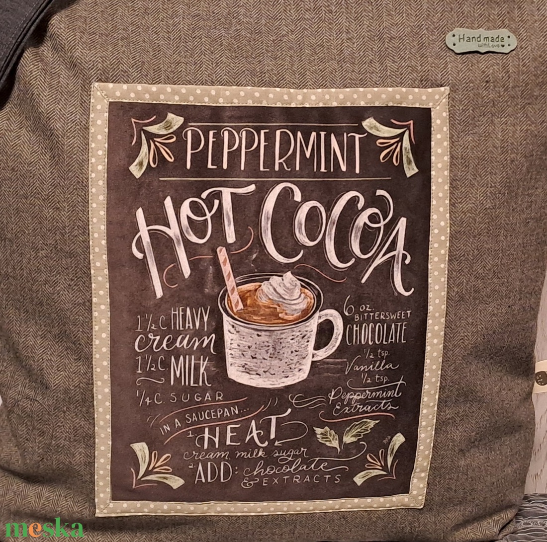 Habos kakaó  :) szatyor, ökotáska, válltáska - táska & tok - bevásárlás & shopper táska - shopper, textiltáska, szatyor - Meska.hu