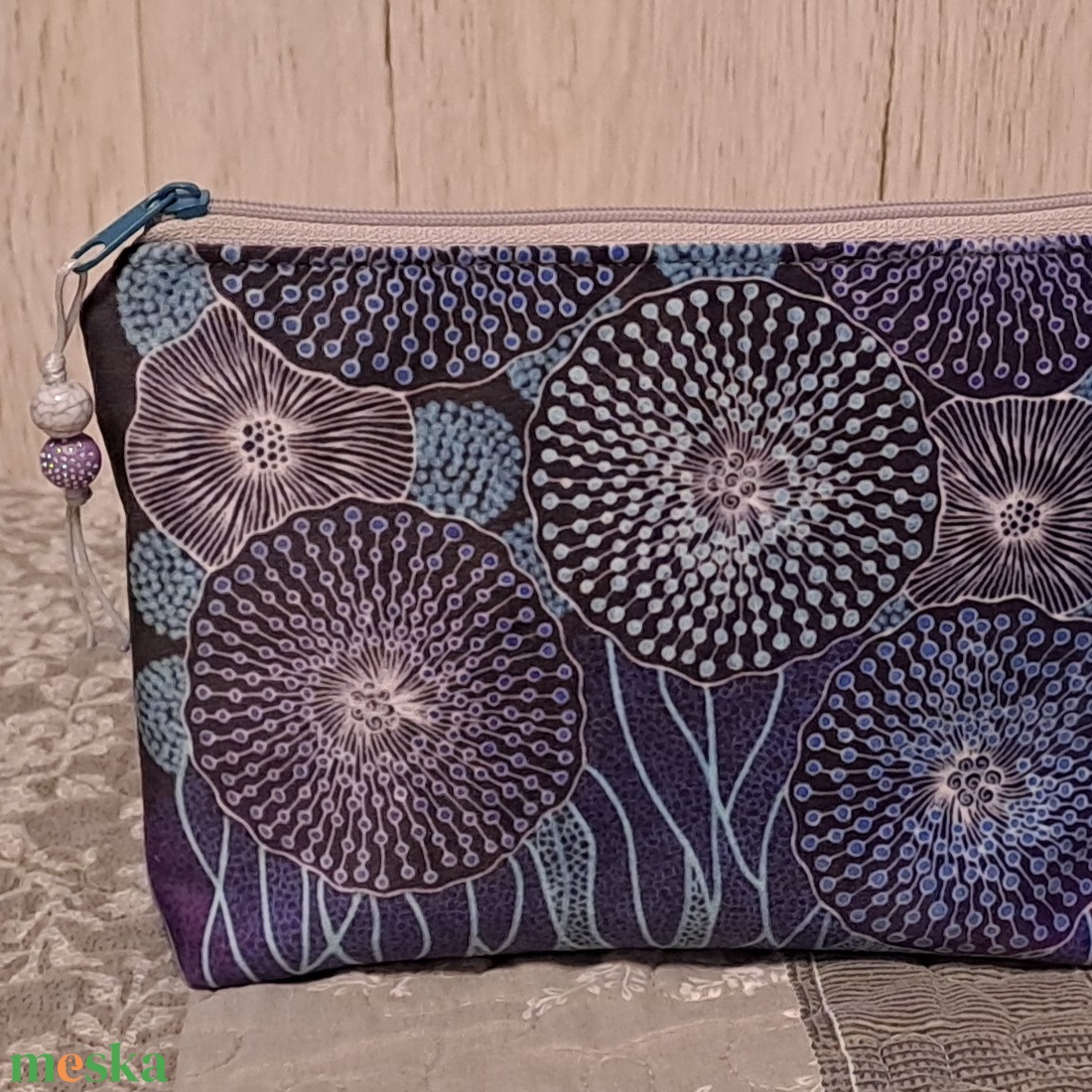 Lila-türkiz  :) neszesszer/sminktáska/irattartó - táska & tok - neszesszer - Meska.hu