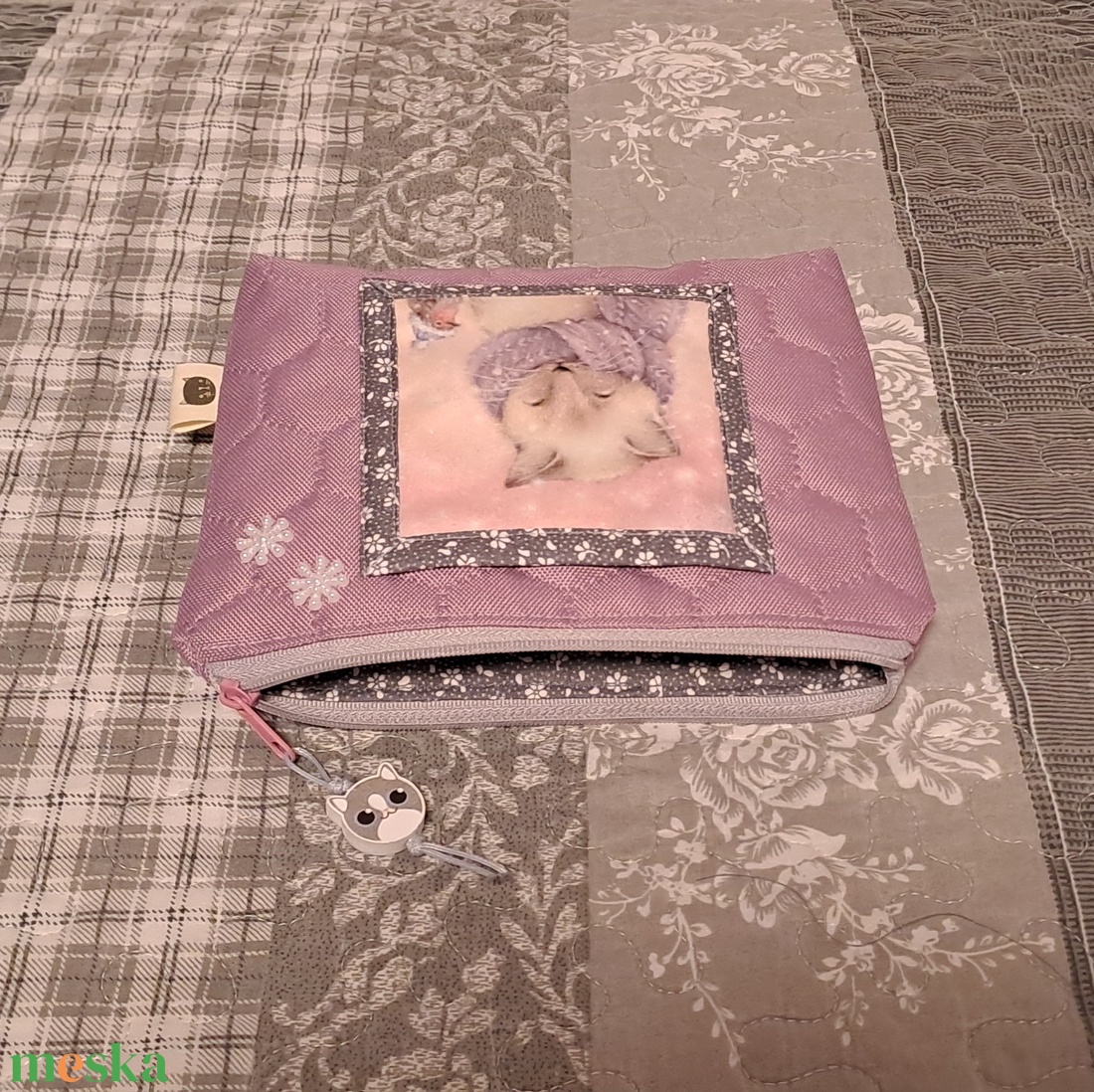 Fázós cica  :) neszesszer/sminktáska/irattartó - táska & tok - neszesszer - Meska.hu