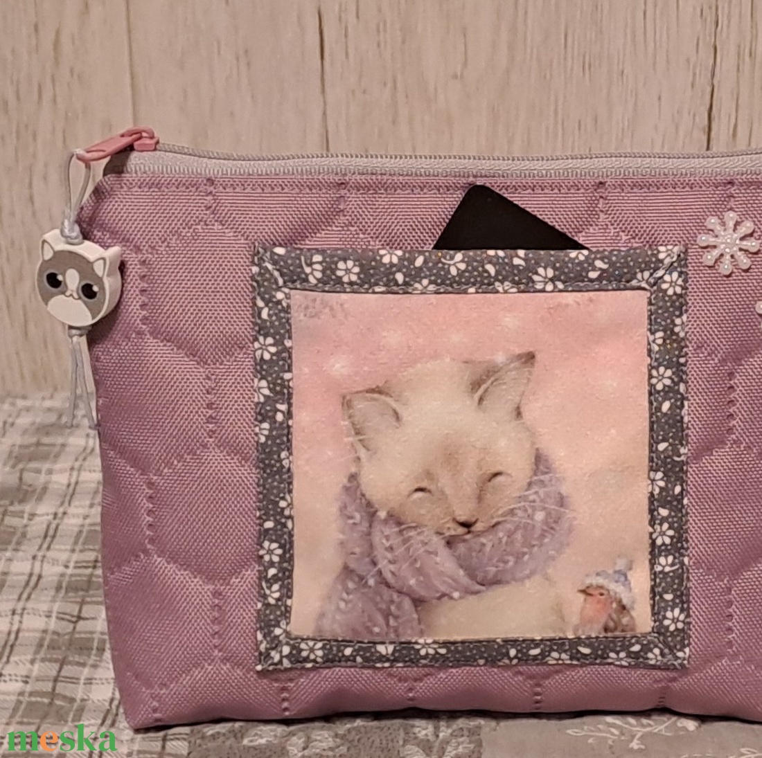 Fázós cica  :) neszesszer/sminktáska/irattartó - táska & tok - neszesszer - Meska.hu