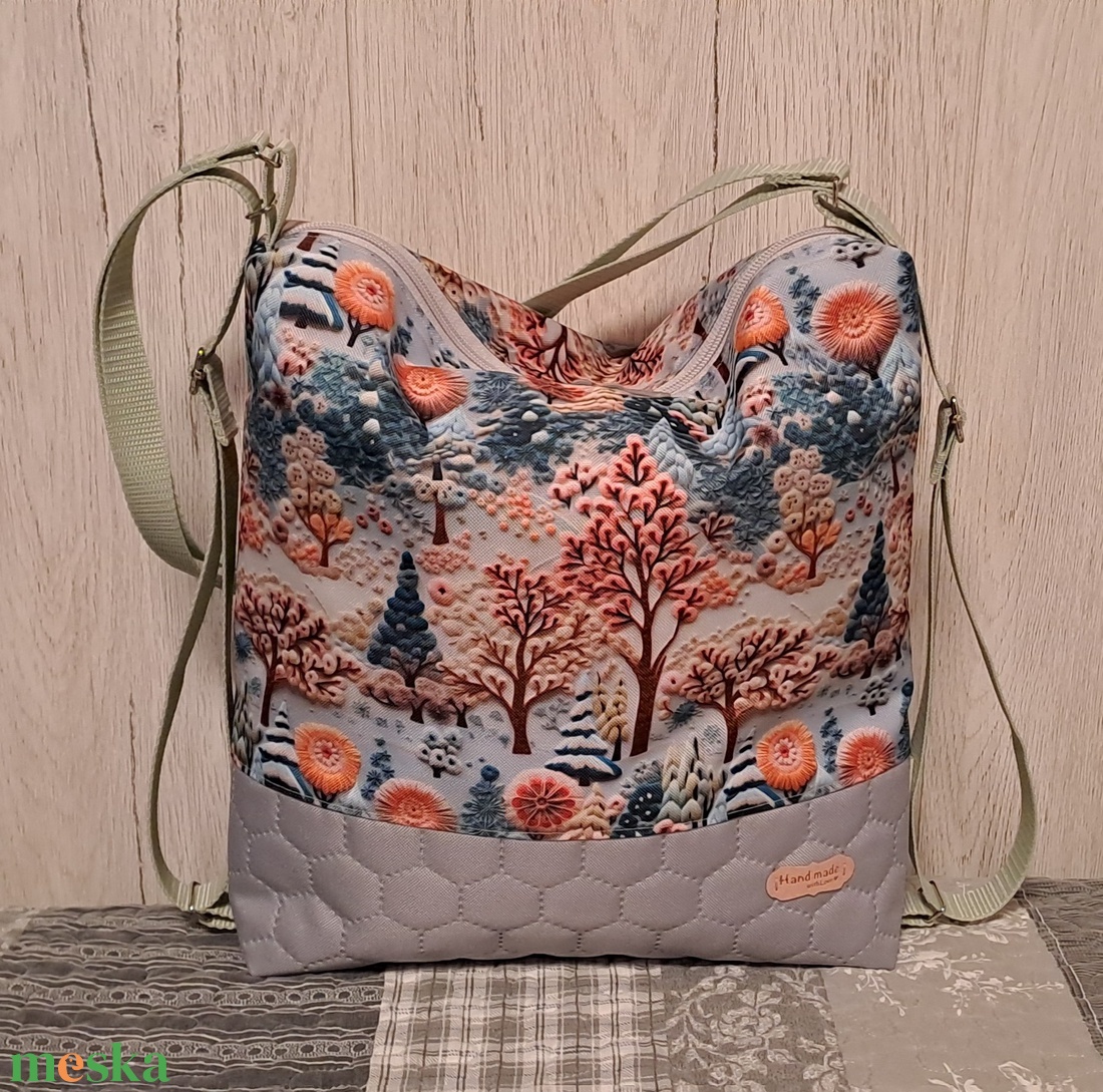 Hímzett hatás :) variálható válltáska/hátizsák/crossbody táska - táska & tok - variálható táska - Meska.hu