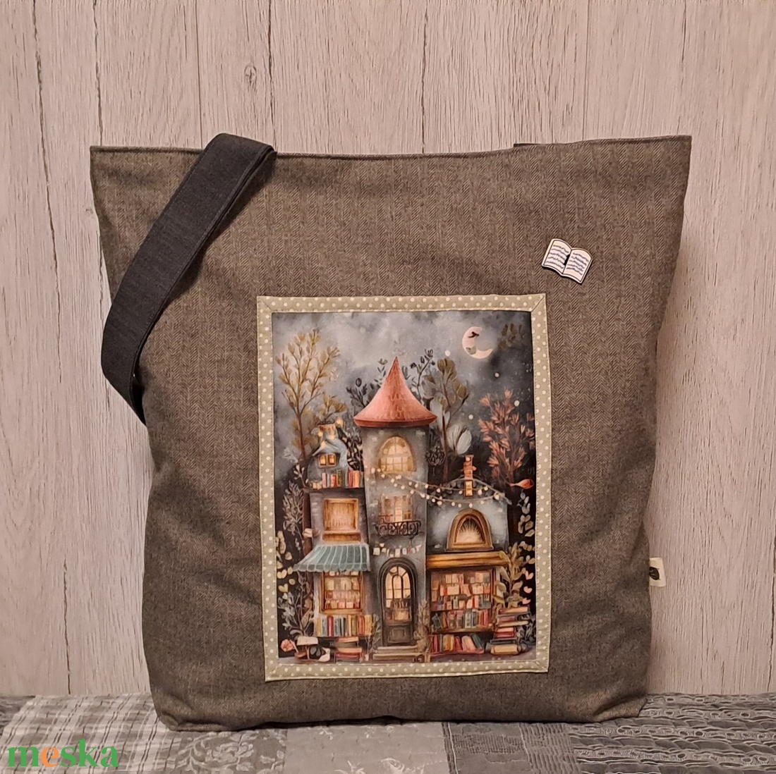 Könyvesbolt  :) szatyor, ökotáska, válltáska - táska & tok - bevásárlás & shopper táska - shopper, textiltáska, szatyor - Meska.hu