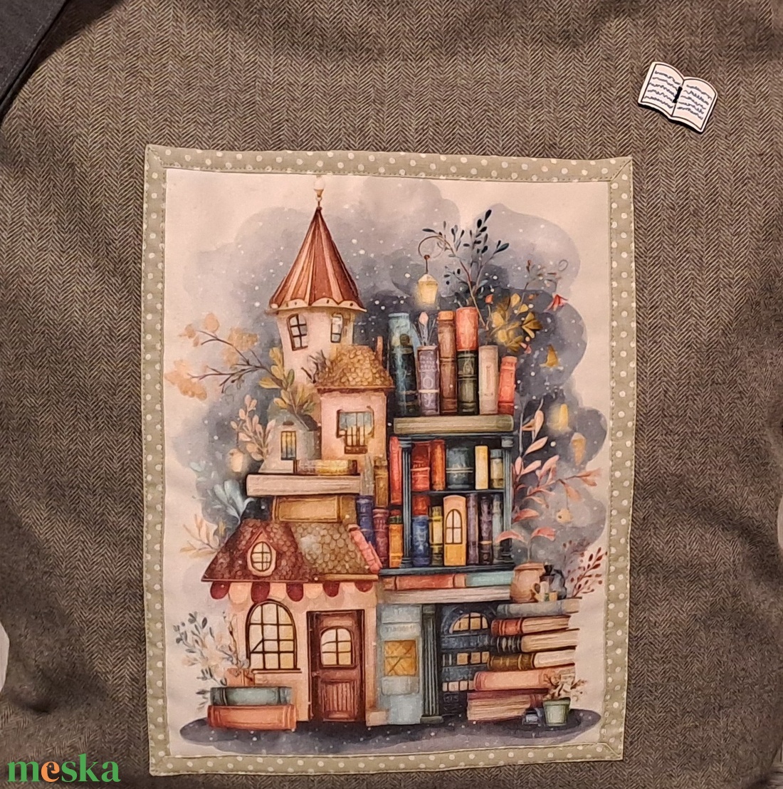 Könyvkastély  :) szatyor, ökotáska, válltáska - táska & tok - bevásárlás & shopper táska - shopper, textiltáska, szatyor - Meska.hu