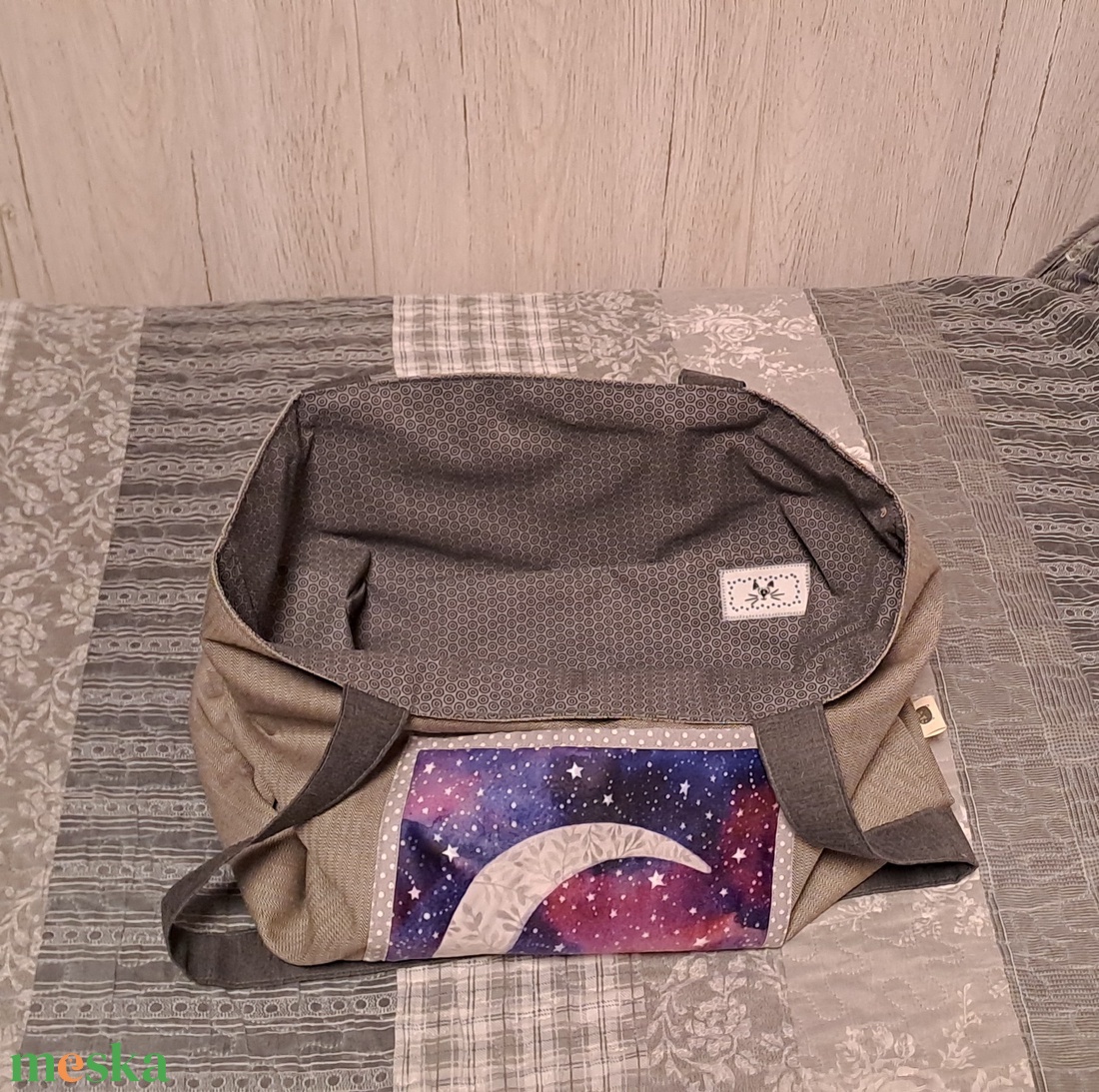 Róka a holdon :) szatyor, ökotáska, válltáska - táska & tok - bevásárlás & shopper táska - shopper, textiltáska, szatyor - Meska.hu