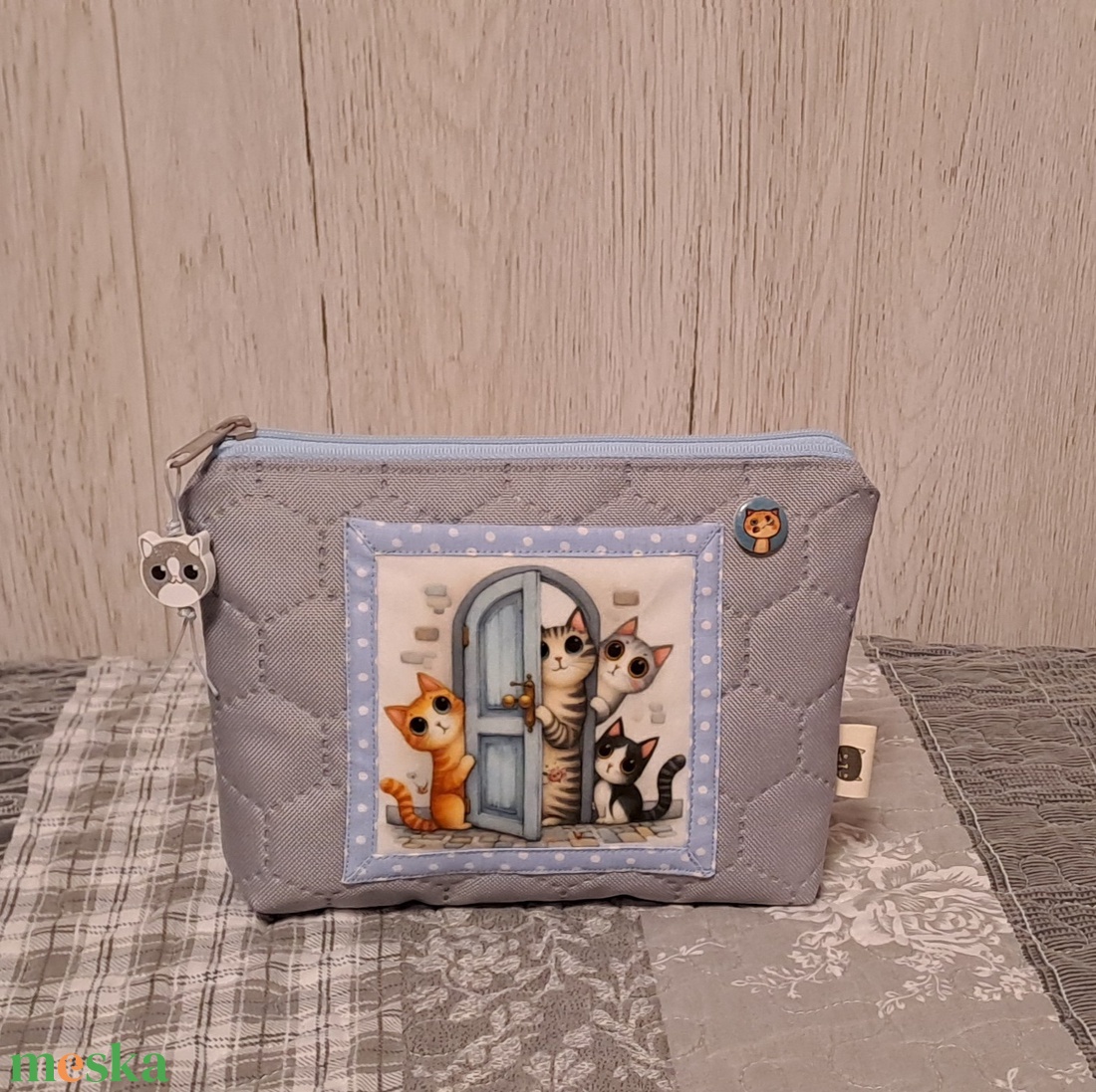 Kukucskáló cicusok :) neszesszer/sminktáska/irattartó - táska & tok - neszesszer - Meska.hu