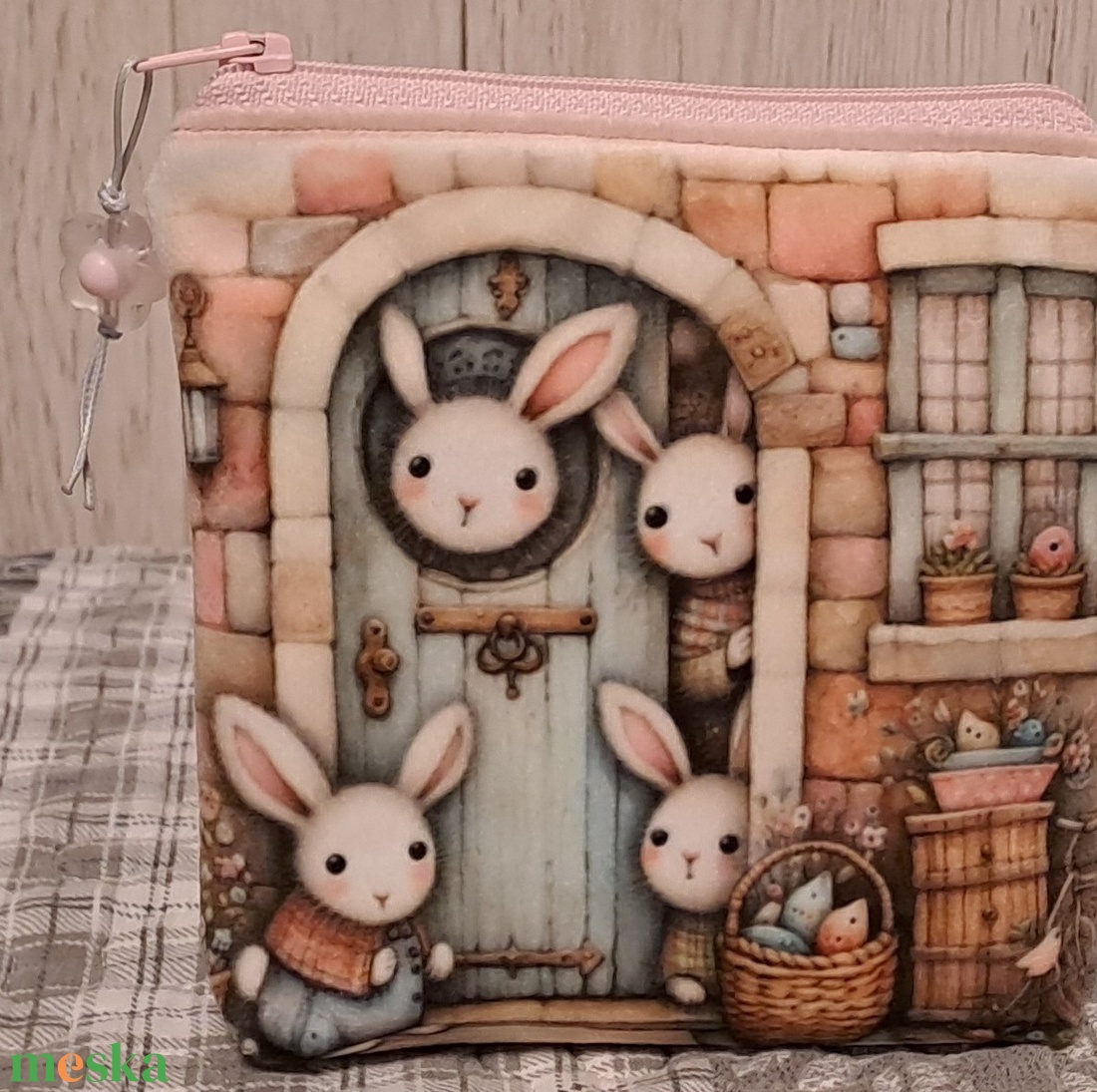 Nyuszik :) neszesszer/sminktáska/betéttartó - táska & tok - neszesszer - Meska.hu