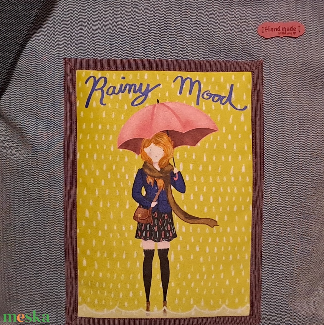 Esős hangulatban :) szatyor, ökotáska, válltáska - táska & tok - bevásárlás & shopper táska - shopper, textiltáska, szatyor - Meska.hu