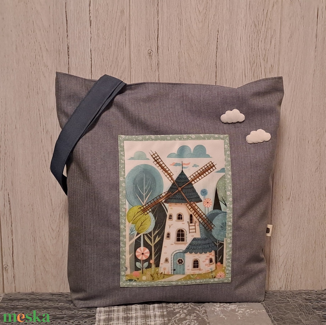 Malom :) szatyor, ökotáska, válltáska - táska & tok - bevásárlás & shopper táska - shopper, textiltáska, szatyor - Meska.hu