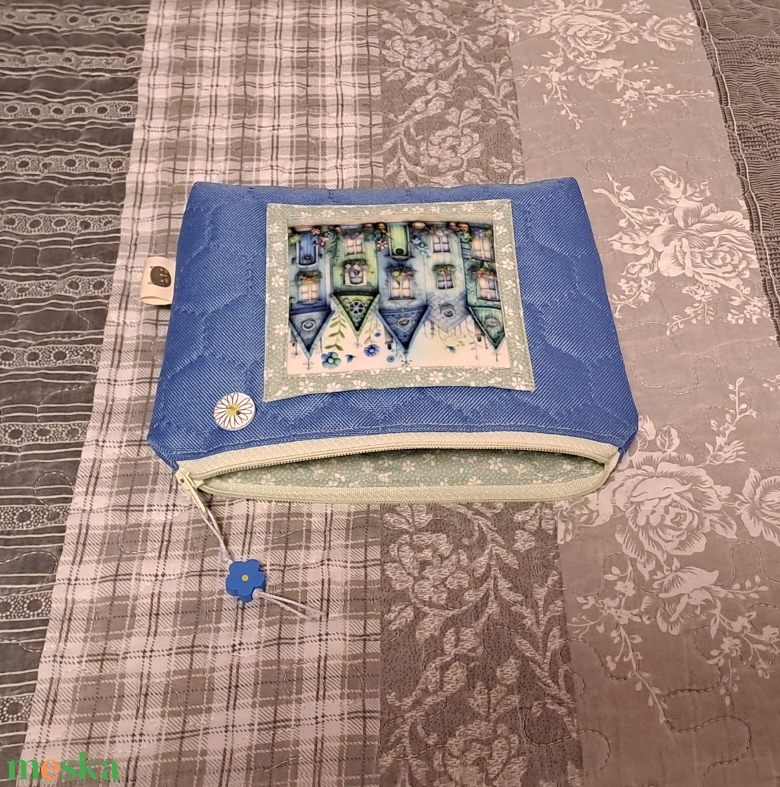 Zöld és kék  :) neszesszer/sminktáska/irattartó - táska & tok - neszesszer - Meska.hu