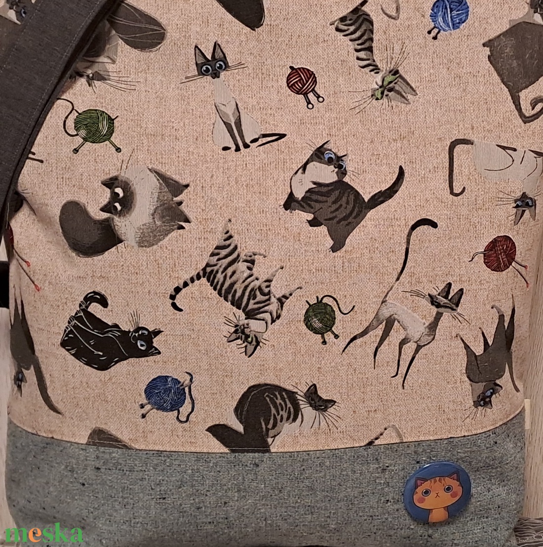 Macskafélék :) szatyor, ökotáska, válltáska - táska & tok - bevásárlás & shopper táska - shopper, textiltáska, szatyor - Meska.hu