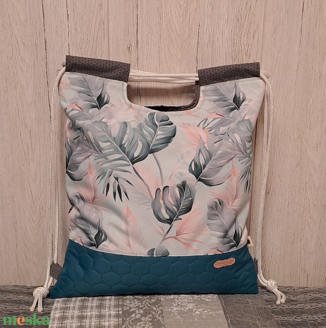 Pálmaleveles :) - hátiszatyor, tornazsák, gymbag - táska & tok - hátizsák - tornazsák, gymbag - Meska.hu