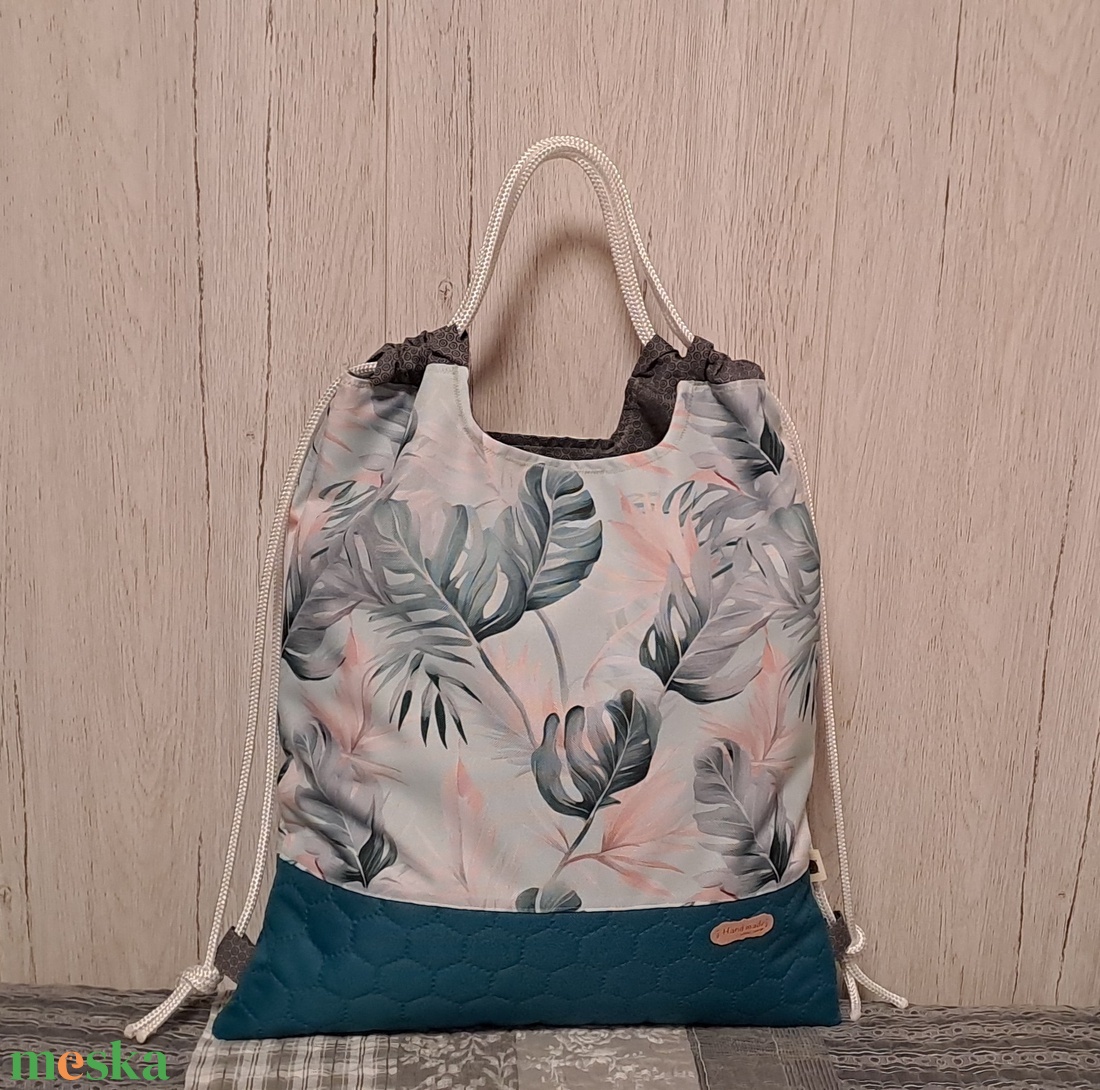 Pálmaleveles :) - hátiszatyor, tornazsák, gymbag - táska & tok - hátizsák - tornazsák, gymbag - Meska.hu