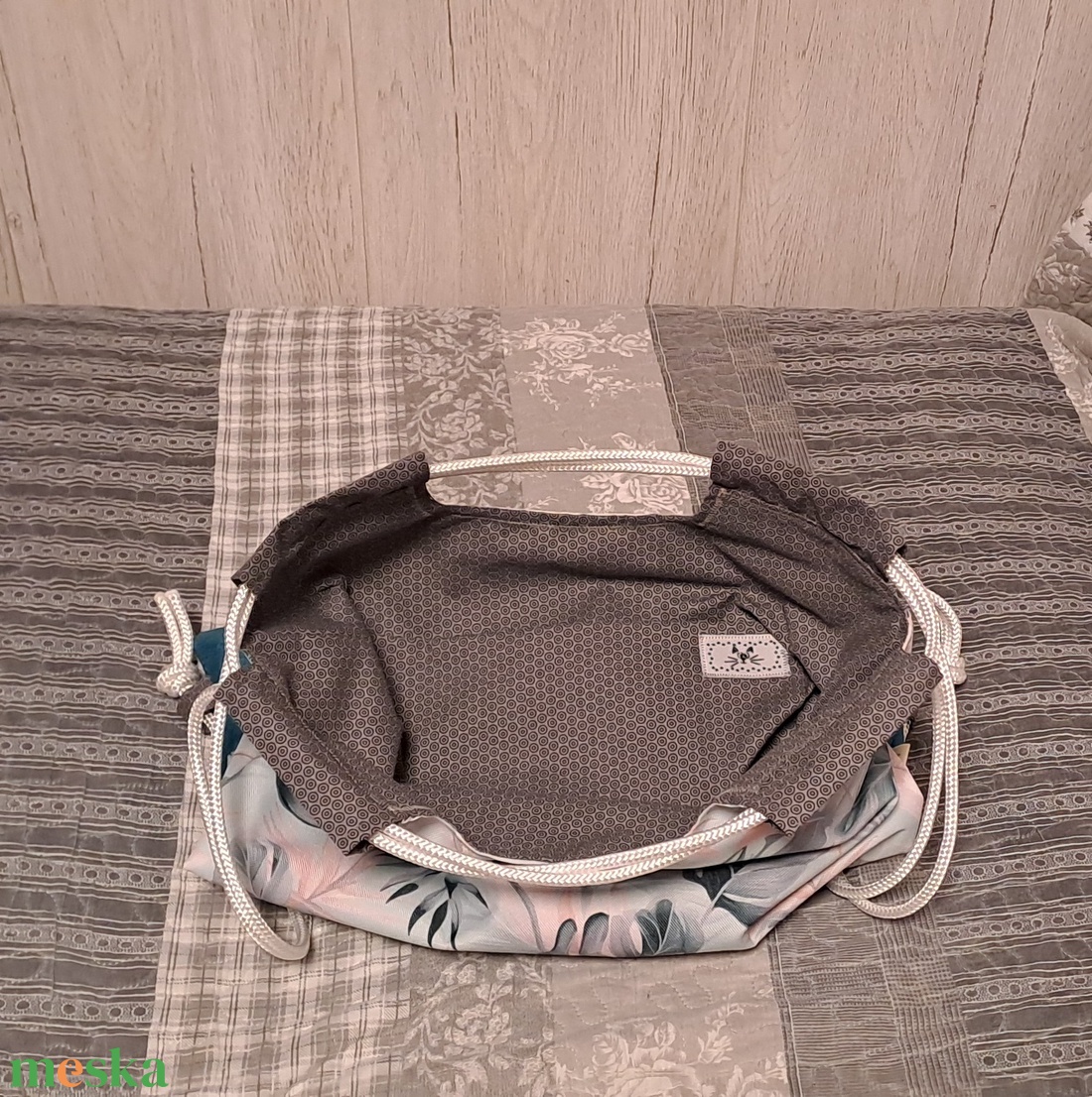 Pálmaleveles :) - hátiszatyor, tornazsák, gymbag - táska & tok - hátizsák - tornazsák, gymbag - Meska.hu