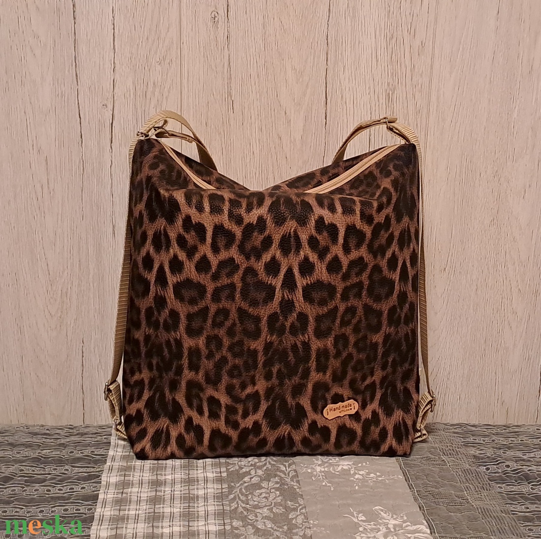 Párducminta :) variálható válltáska/hátizsák/crossbody táska - táska & tok - variálható táska - Meska.hu