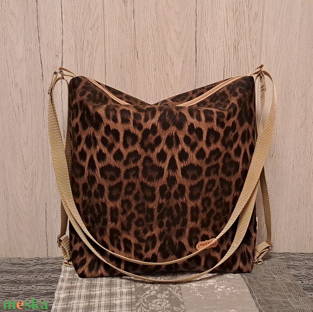 Párducminta :) variálható válltáska/hátizsák/crossbody táska - táska & tok - variálható táska - Meska.hu
