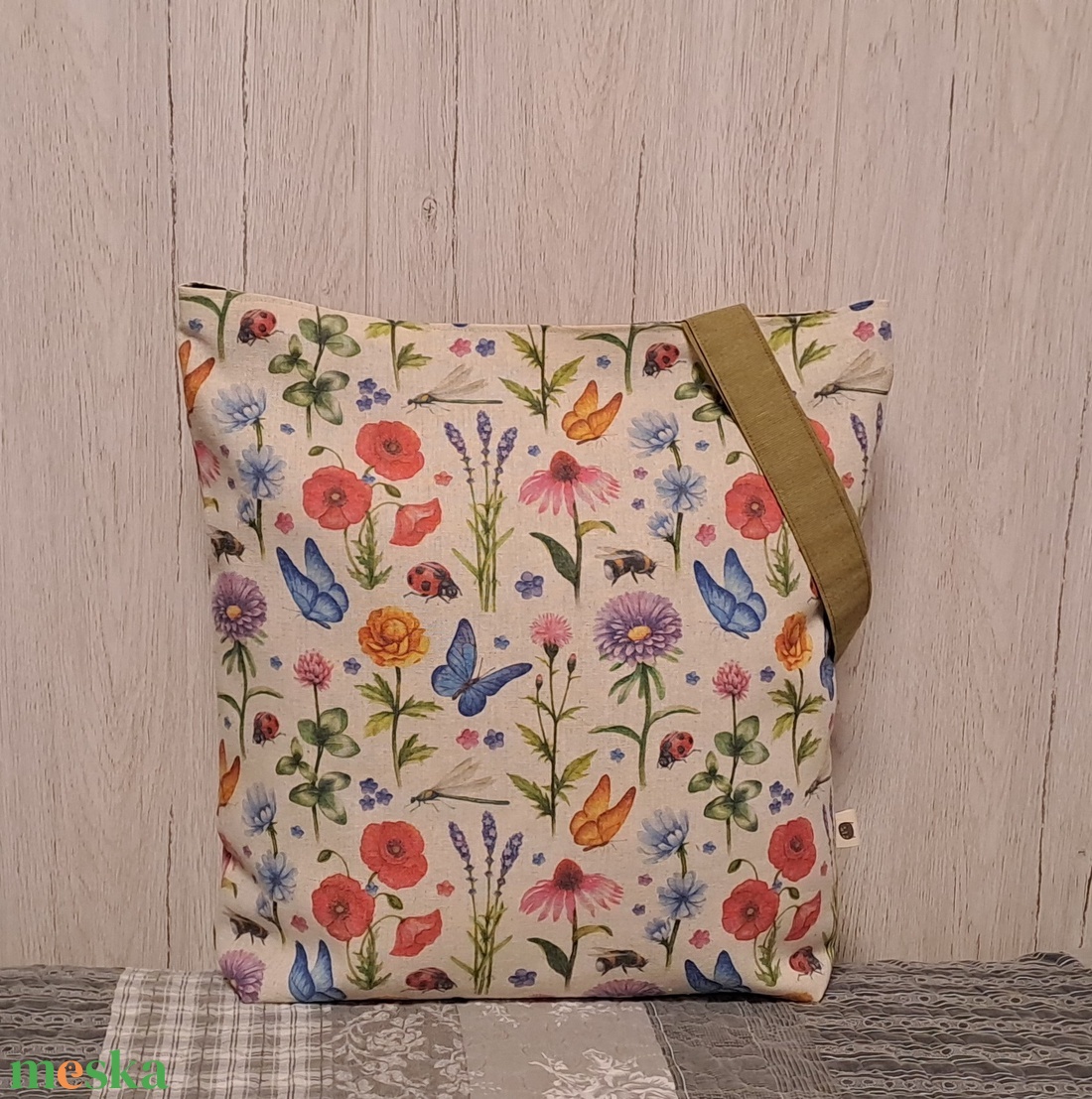Virágos hangulat :) kifordítom-befordítom szatyor, ökotáska, válltáska - táska & tok - bevásárlás & shopper táska - shopper, textiltáska, szatyor - Meska.hu