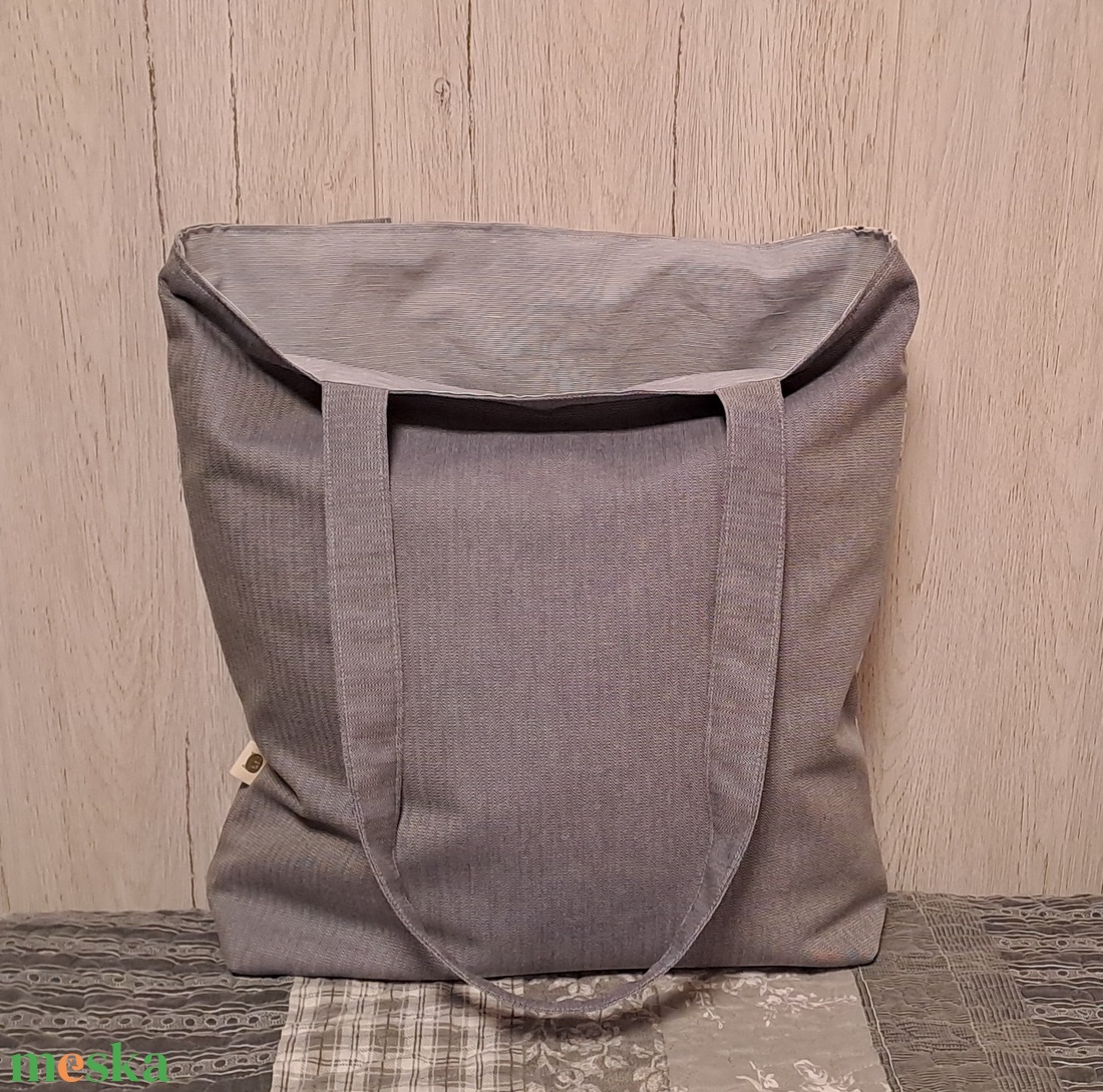 Kék-bézs variációk :) szatyor, ökotáska, válltáska - táska & tok - bevásárlás & shopper táska - shopper, textiltáska, szatyor - Meska.hu