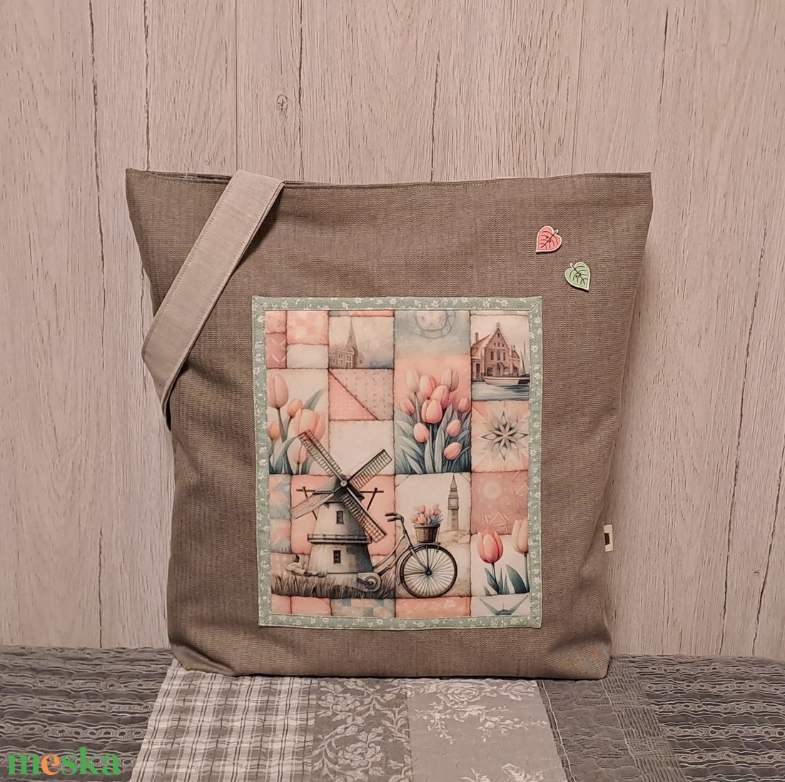 Skandináv tavasz  :) szatyor, ökotáska, válltáska - táska & tok - bevásárlás & shopper táska - shopper, textiltáska, szatyor - Meska.hu