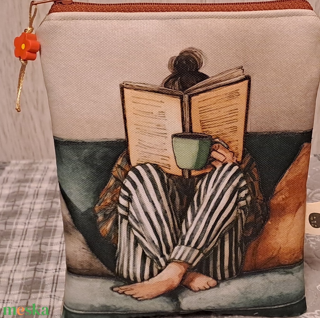 Könyv és kávé :) e-book/notesz tok - táska & tok - ebook & tablet tok - Meska.hu