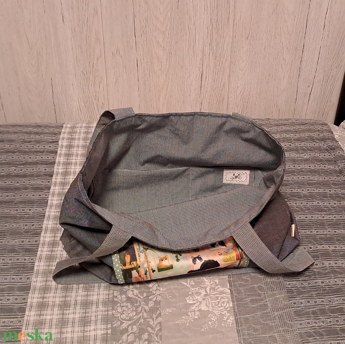 Macskák mindenhol :) szatyor, ökotáska, válltáska - táska & tok - bevásárlás & shopper táska - shopper, textiltáska, szatyor - Meska.hu