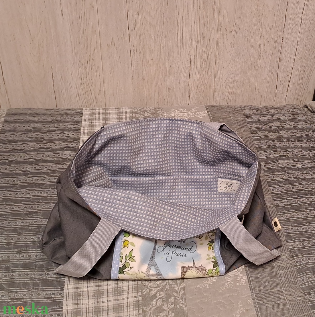 Párizsi reggeli  :) szatyor, ökotáska, válltáska - táska & tok - bevásárlás & shopper táska - shopper, textiltáska, szatyor - Meska.hu