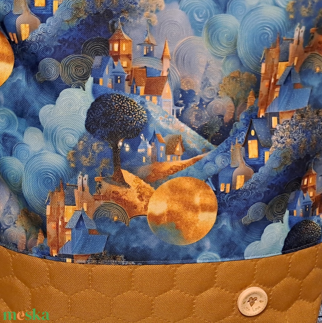 Kék és aranysárga :) variálható válltáska/hátizsák/crossbody táska - táska & tok - variálható táska - Meska.hu