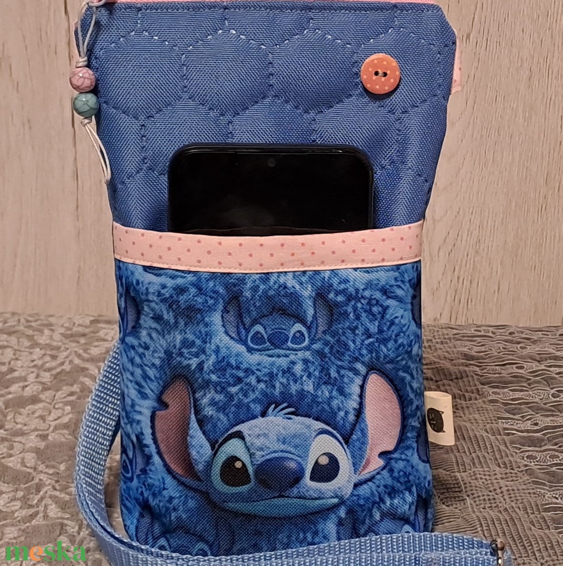 Stitch :) vizhatlan kistáska/mobiltartó/övtáska - táska & tok - kézitáska & válltáska - vállon átvethető táska - Meska.hu