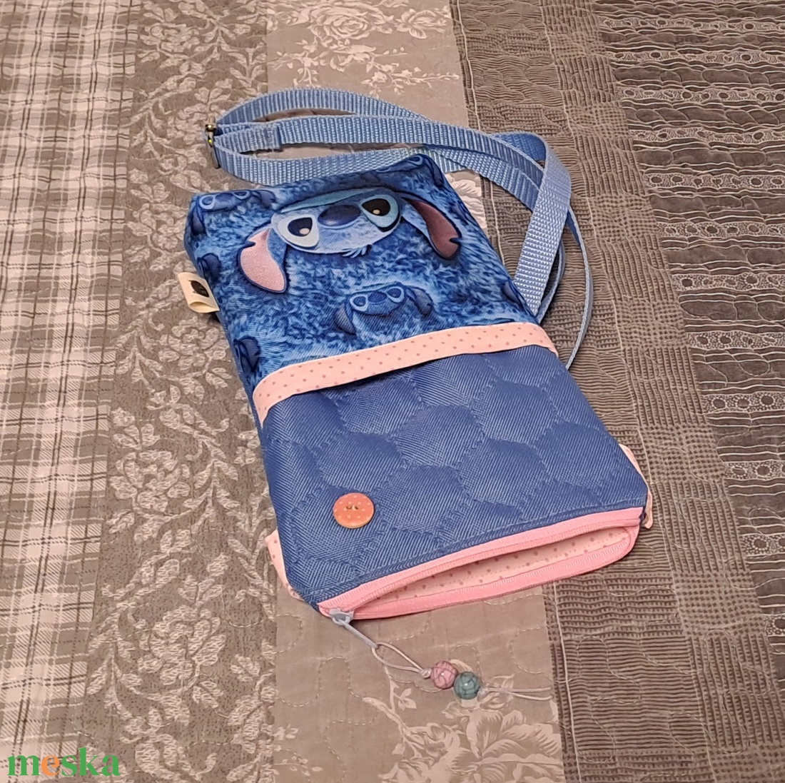 Stitch :) vizhatlan kistáska/mobiltartó/övtáska - táska & tok - kézitáska & válltáska - vállon átvethető táska - Meska.hu