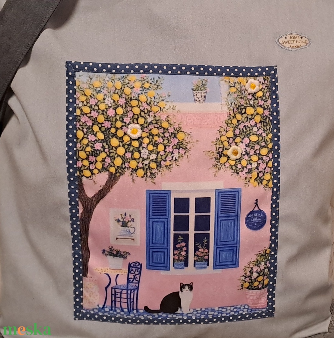 Mediterrán hangulat :) szatyor, ökotáska, válltáska - táska & tok - bevásárlás & shopper táska - shopper, textiltáska, szatyor - Meska.hu