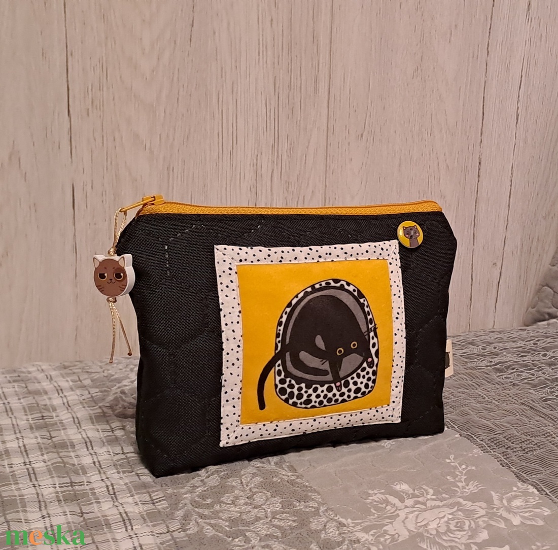 Fekete macska :) neszesszer/sminktáska/irattartó - táska & tok - neszesszer - Meska.hu