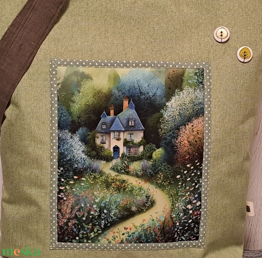 Erdő mélyén házikó :) szatyor, ökotáska, válltáska - táska & tok - bevásárlás & shopper táska - shopper, textiltáska, szatyor - Meska.hu