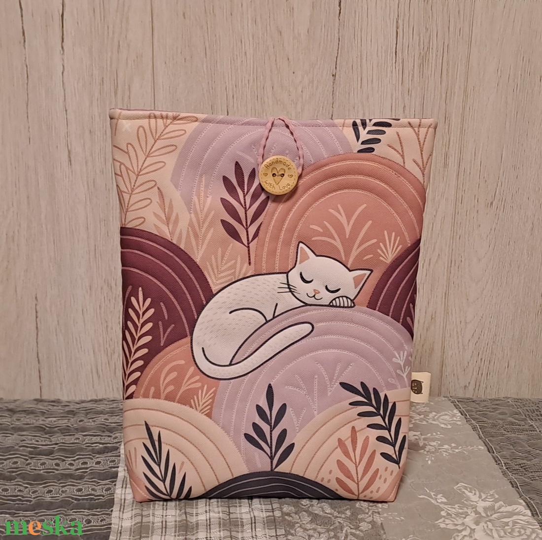 Szundikáló cicus :) könyvtasak, könyvtok, tablet tok - táska & tok - ebook & tablet tok - Meska.hu