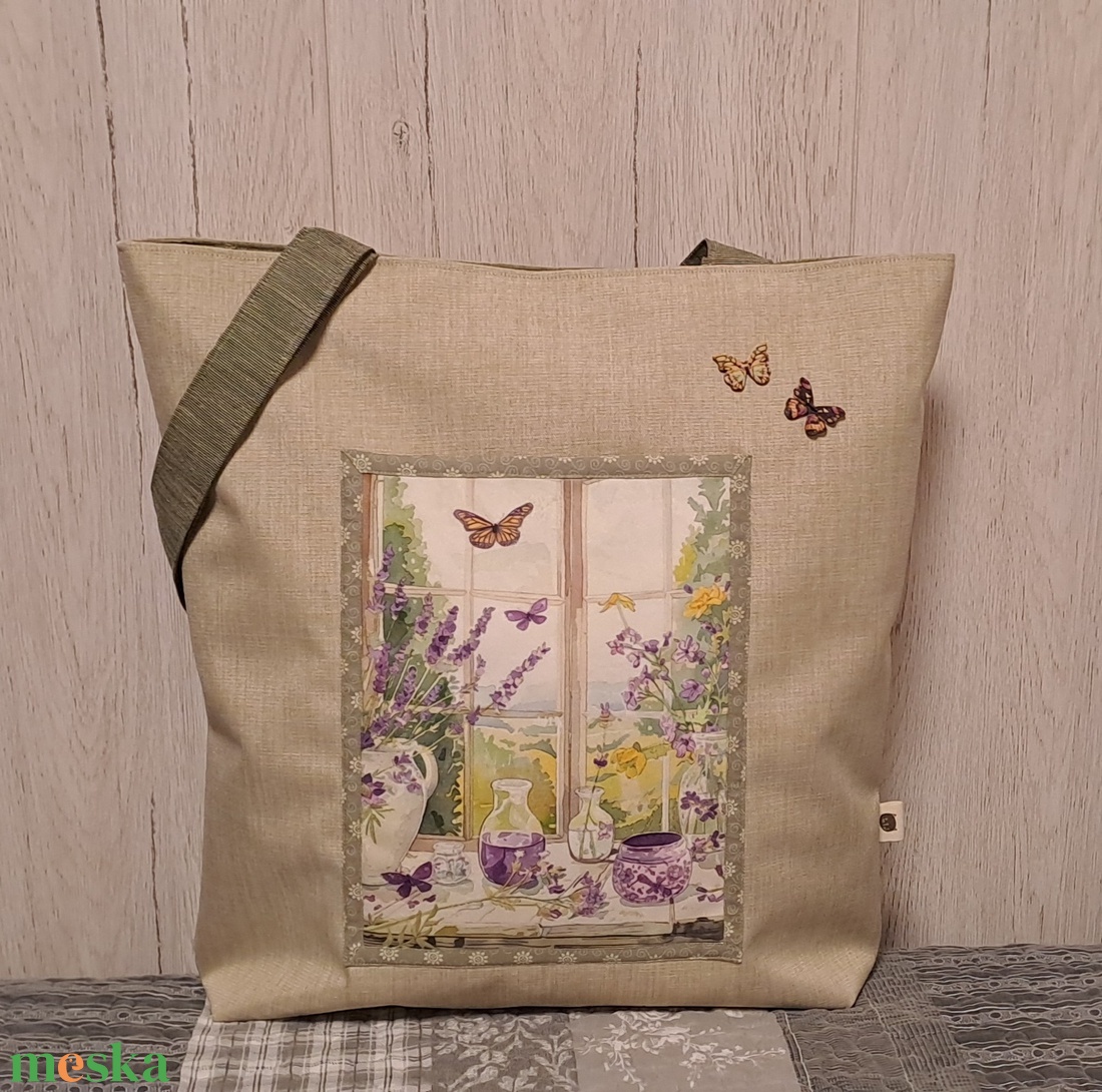 Levendulás hangulatban :) szatyor, ökotáska, válltáska - táska & tok - bevásárlás & shopper táska - shopper, textiltáska, szatyor - Meska.hu