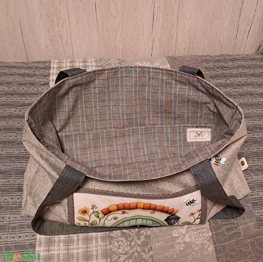 Kiváncsi cicusok :) szatyor, ökotáska, válltáska - táska & tok - bevásárlás & shopper táska - shopper, textiltáska, szatyor - Meska.hu